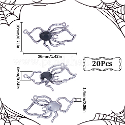 20 шт. подвески-соединители из сплава черного стекла FIND-SC0005-42