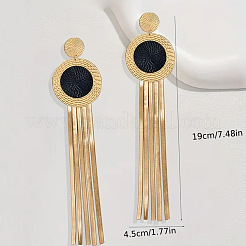 Железные плоские круглые серьги-гвоздики с кисточками FS-WG4A301-01