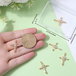 5 шт. латунные подвески с кубическим цирконием KK-BBC0010-16G