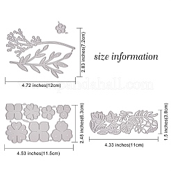 3 шт. 3 стиля листьев и цветов рама из углеродистой стали трафареты для штампов DIY-SZ0004-18