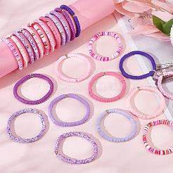 1 набор браслетов ручной работы из полимерной глины Heishi Surfer с пластиковыми бусинами CCB BJEW-PH0004-30B