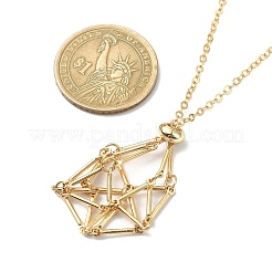 Изготовление ожерелья с подвеской из нержавеющей стали 304 в технике макраме&nbsp;NJEW-TA00097-01