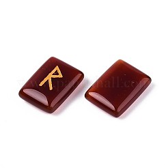 25 шт. прямоугольных рунических камней из натурального сердолика с гравировкой алфавита Бузинного Футарка G-T142-34