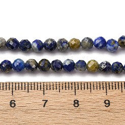 Нитки бусины из натурального ляписа-лазури G-RM2025-A41-4mm-A