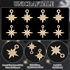 16 шт. 2 стиля латунных подвесок с микропаве из кубического циркония&nbsp;KK-UN0002-12