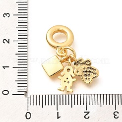 Латунные прозрачные кубические цирконии европейские подвески с изображением отпечатка лапы KK-U048-26G