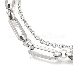 Браслеты из нержавеющей стали 304 с цепочкой и скрепками&nbsp;BJEW-JB12331-02