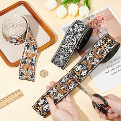 3 шт. 3-х цветная полиэстеровая жаккардовая лента с цветочным узором OCOR-BC0006-68