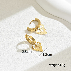 Рождественские серьги-кольца из нержавеющей стали 201 с оленьим рогом MG4637