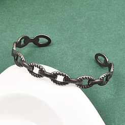 Браслеты-манжеты из хирургической нержавеющей стали 316 с овальными звеньями&nbsp;BJEW-C125-03AS