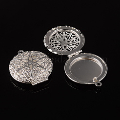 Плоские круглые латунные диффузор Locket подвески ECF134-2S