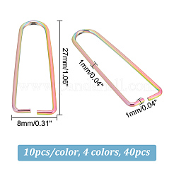 40 шт. 4-цветное ионное покрытие (IP) треугольные кольца из нержавеющей стали 304 STAS-UN0046-70