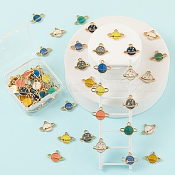 60шт 10 цвета легкие золотые подвески с эмалью&nbsp;ENAM-LS0001-60