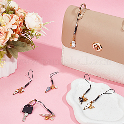 6шт сплав эмали кошка подвески украшения HJEW-PH01490