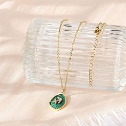 Ожерелья с подвеской в виде созвездия из нержавеющей стали 304 с микропаве из кубического циркония NJEW-R021-01G-09