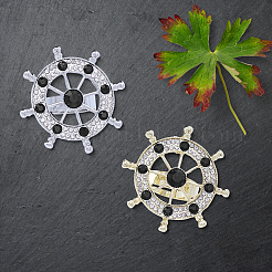 2 шт. 2-цветные зажимы для галстука со стразами из сплава&nbsp;FIND-CY0001-37B