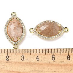 Подвески-коннекторы в виде конского глаза из натурального солнечного камня&nbsp;G-G181-07G-01