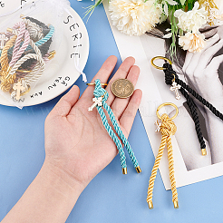 Полиэфирный шнур первое причастие брелок для крещения с крестом из сплава эмали для подарка на крещение&nbsp;KEYC-AB00031