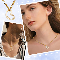 Подвеска в форме сердца из нержавеющей стали 304 для женщин NJEW-HS00016