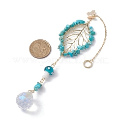 Синтетическая бирюза со стеклом и подвесками лэмпворк HJEW-TA00130-02