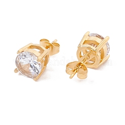 6 пара плоских круглых серег из кубического циркония EJEW-G291-05D-M