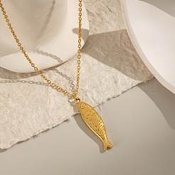 Европейские ожерелья с подвесками в виде океанических рыб из нержавеющей стали 304 для женщин JS5120