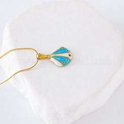 3 шт. Европейские ожерелья с подвеской в форме ракушки из нержавеющей стали с эмалью для женщин и девочек FG4025