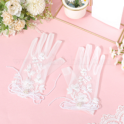 Перчатки невесты из полиэстера и кружева&nbsp;AJEW-WH20120-23A