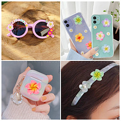 84 шт. 12 стиля кабошонов из непрозрачной смолы цвета плюмерии&nbsp;RESI-TA0004-32