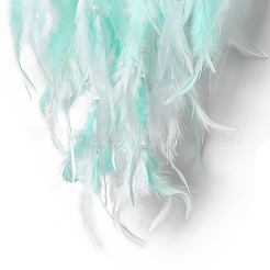 Натуральные амазонитовые чипсы из бисера дерево жизни луна с подвеской из перьев украшения HJEW-M004-10