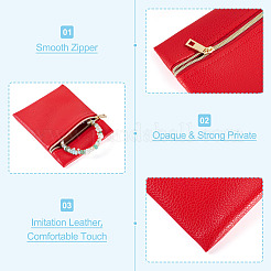 6 шт. 6 цвета искусственной кожи сумки для хранения ювелирных изделий на молнии&nbsp;ABAG-TA0001-72A