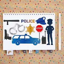 Трафареты для резки штампов из углеродистой стали полицейского DIY-WH0309-2037