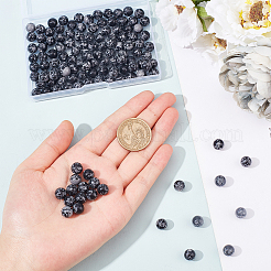 3 нить синтетических бусин-обсидиан в форме снежинки G-FH0001-62