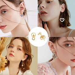 30 шт. латунные серьги-гвоздики&nbsp;KK-BBC0001-10