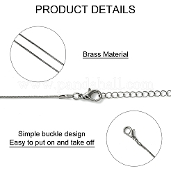 5 шт. 5 цвета латунная квадратная змея цепь ожерелье изготовление&nbsp;MAK-YW0001-24