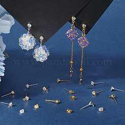 120 шт. 2-х цветная латунная фурнитура для сережек&nbsp;KK-SP0002-35