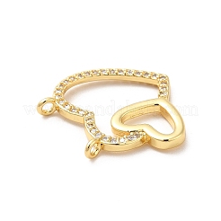 Шармы-соединители из латуни с микропаве из прозрачного кубического циркония&nbsp;KK-H434-03G