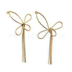 Серьги-гвоздики с кисточками из нержавеющей стали 304&nbsp;LS-EJEW-B151-02