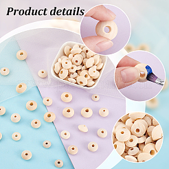 250 шт. 5 стиля необработанных деревянных бусин-ронделей WOOD-PH0002-95