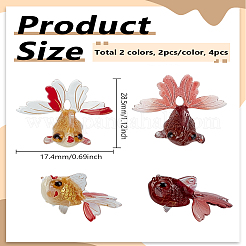 4шт 2 цвета подвески из полупрозрачной смолы&nbsp;FIND-LP0009-93B