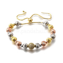 Латунь микро проложить кубический цирконий слайдер браслеты BJEW-C120-01