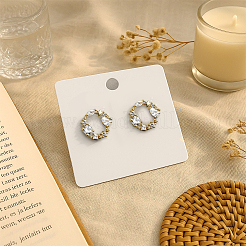 4 пара двухцветных серег-гвоздиков из латуни&nbsp;EJEW-HY0001-45