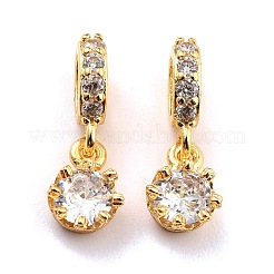 Латунь микропейв кубический цирконий европейские подвески с подвесками KK-A156-15G-RS
