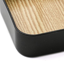 Пластиковая подставка для ювелирных изделий с деревянным подносом AJEW-Z032-02A