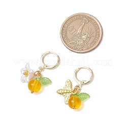 Серьги-кольца из акрила и сплава EJEW-JE06439