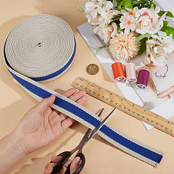 Полосатая лента из полиэстера&nbsp;SRIB-WH0029-007C