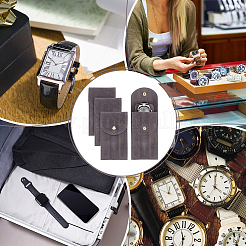 Прямоугольная бархатная сумка для хранения часов с откидной крышкой&nbsp;LS-ABAG-WH0044-46A