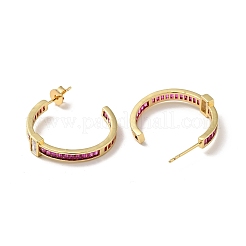 Прямоугольные серьги-гвоздики с кубическим цирконием&nbsp;EJEW-F288-16G