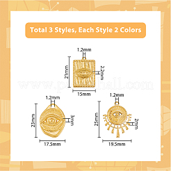 12 шт. 6 стиля подвески из нержавеющей стали 304 со стразами&nbsp;STAS-DC0013-78
