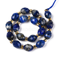 Нитки бусины из натурального ляписа-лазури G-N342-53-8x6-10